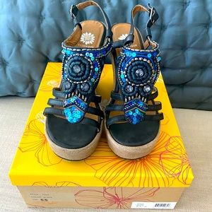 Yellow Box beaded wedges